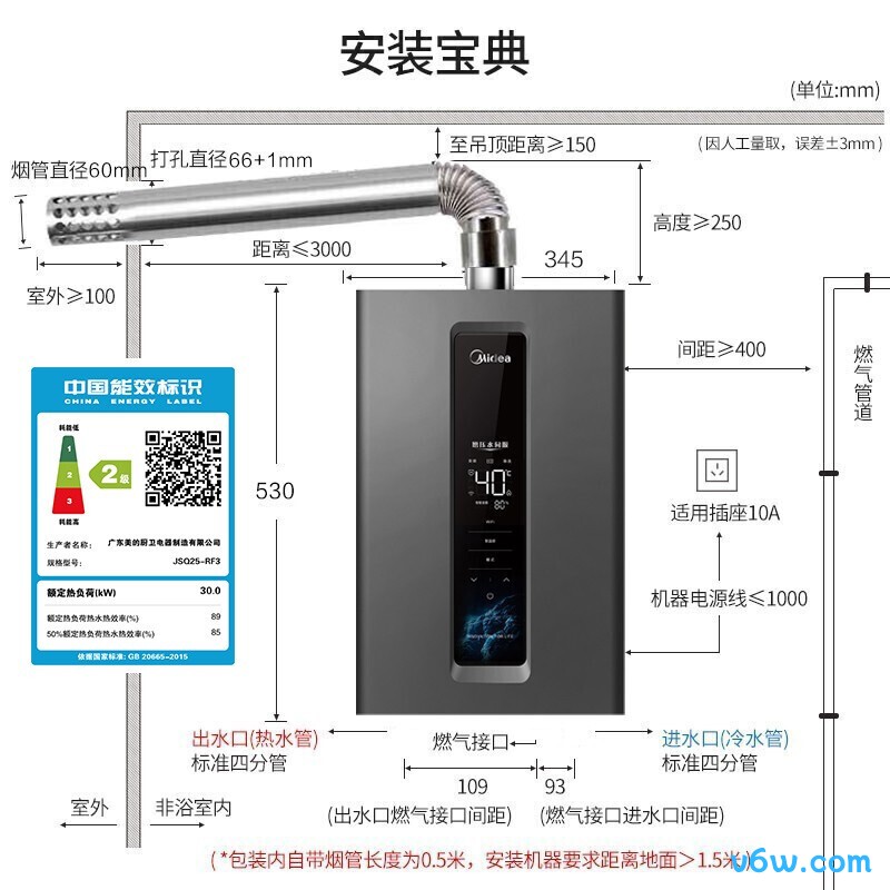 美的JSQ25-RF3燃气热水器图片