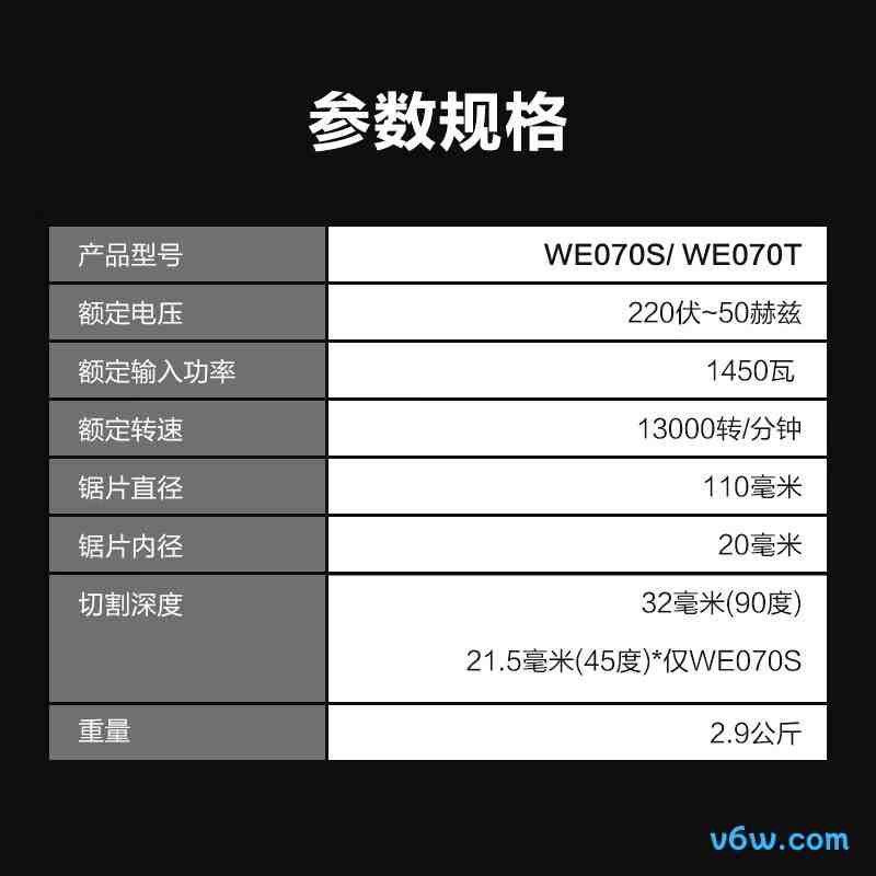 威克士WE070S切割机图片