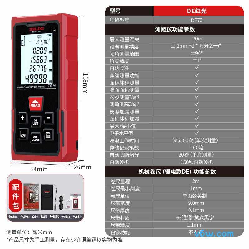 德力西DECEMLDLE70测距仪图片