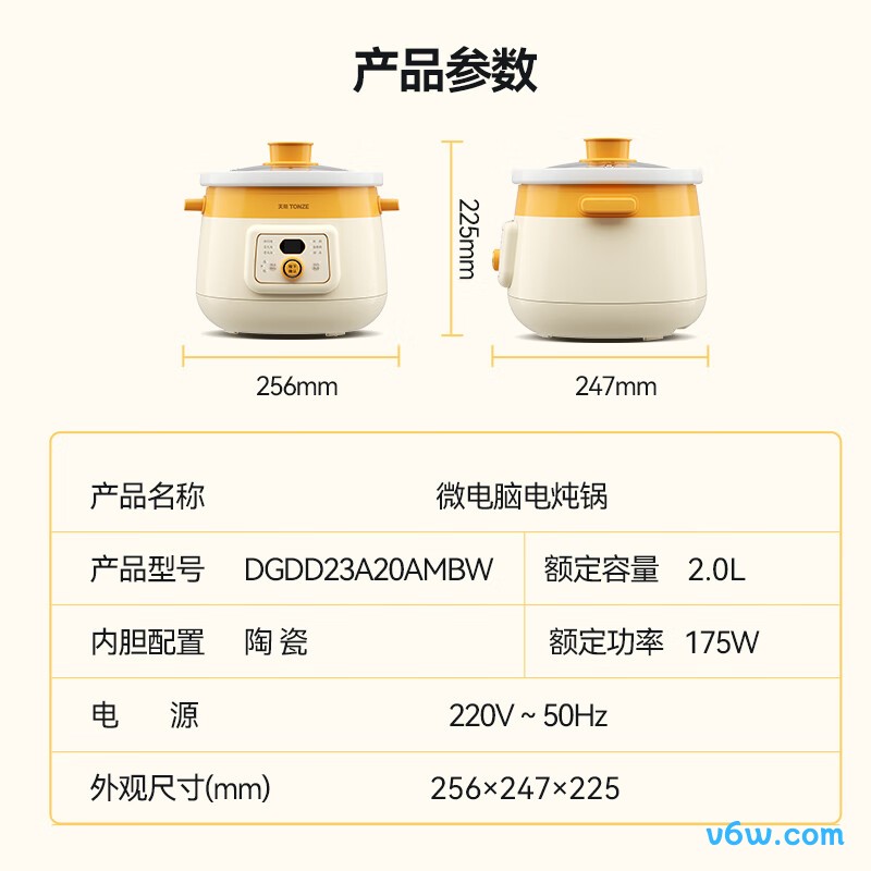 天际DGDD23A20AMBW电炖锅图片