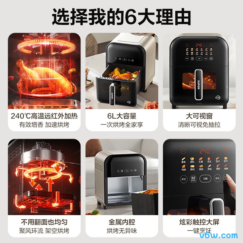 苏泊尔KD60Y865空气炸锅图片
