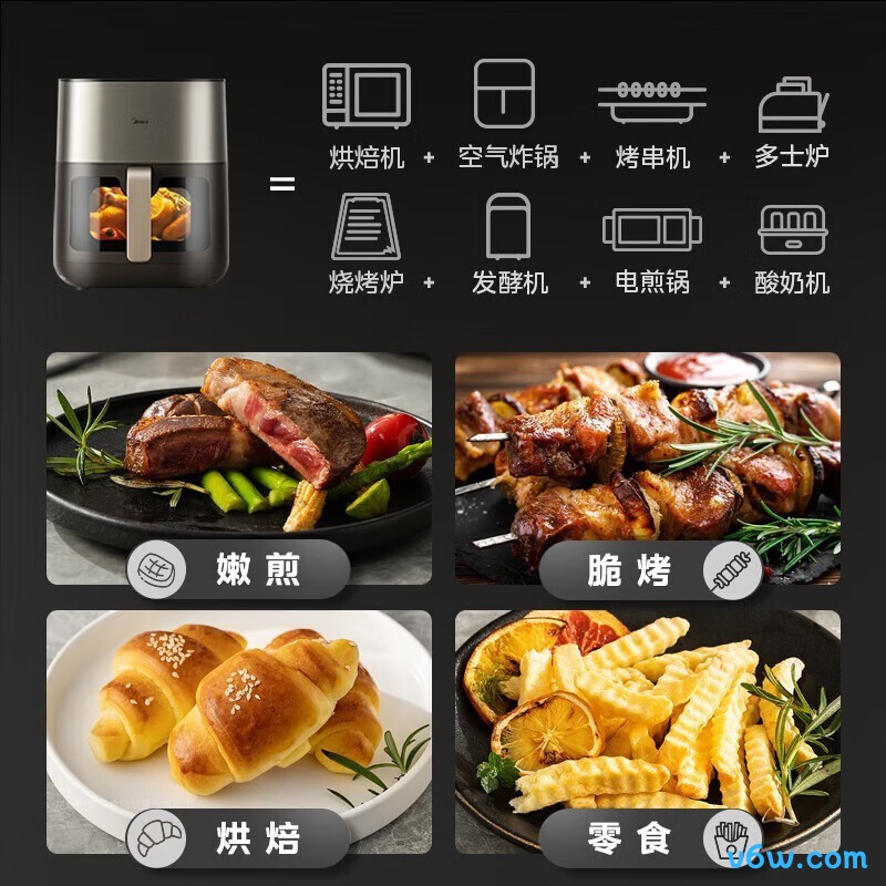 美的MF-KZC6502XM空气炸锅图片