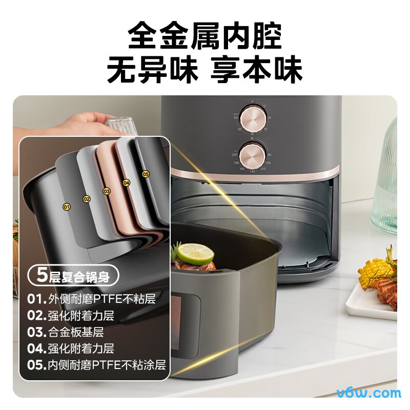 美的MF-KZE538J5空气炸锅图片