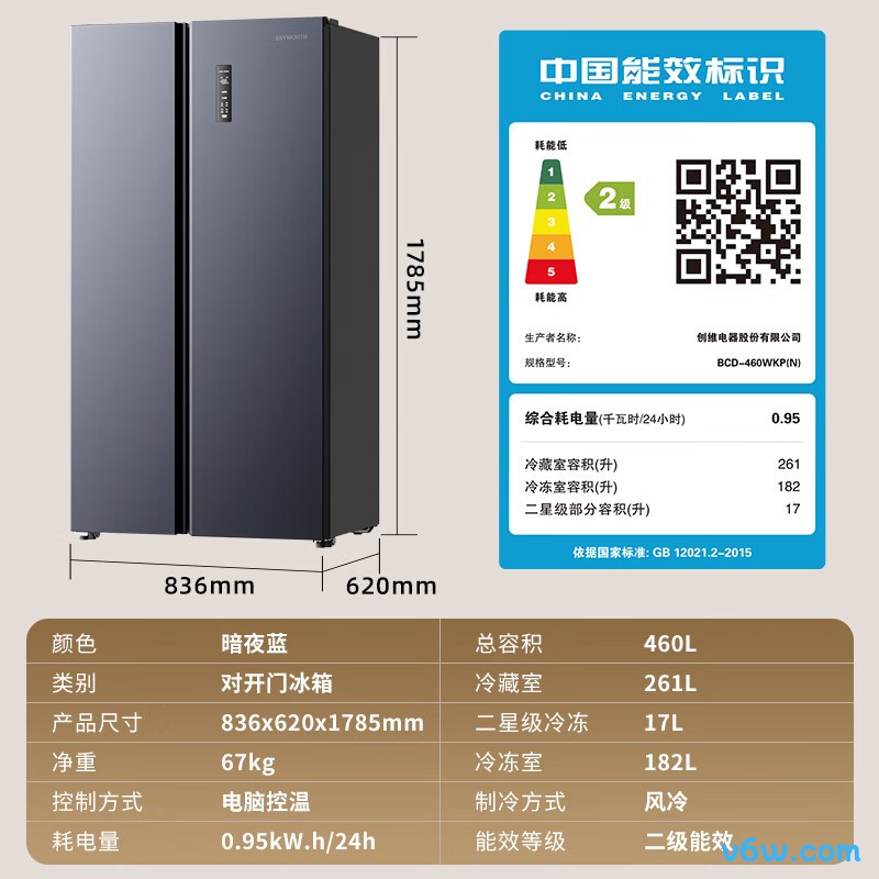 创维BCD-460WKP(N)冰箱图片