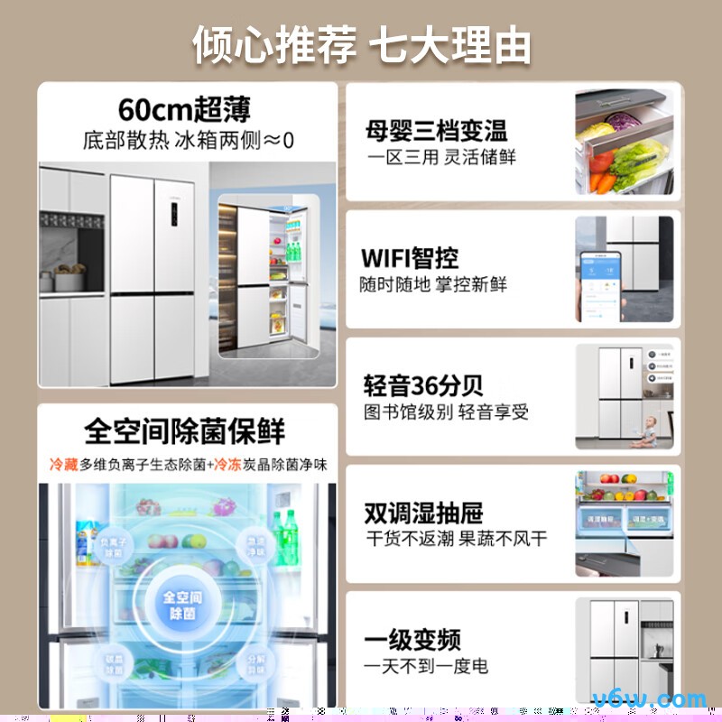 新飞BCD-445WKQ8AT-2冰箱图片