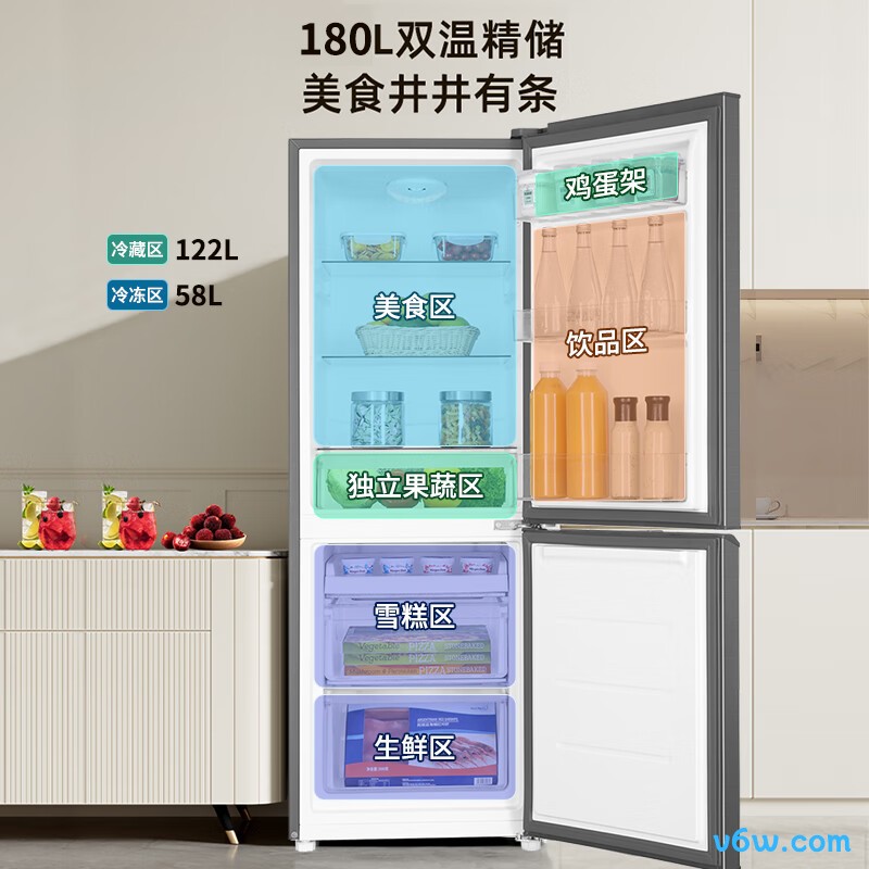 海尔海尔180升双门冰箱图片