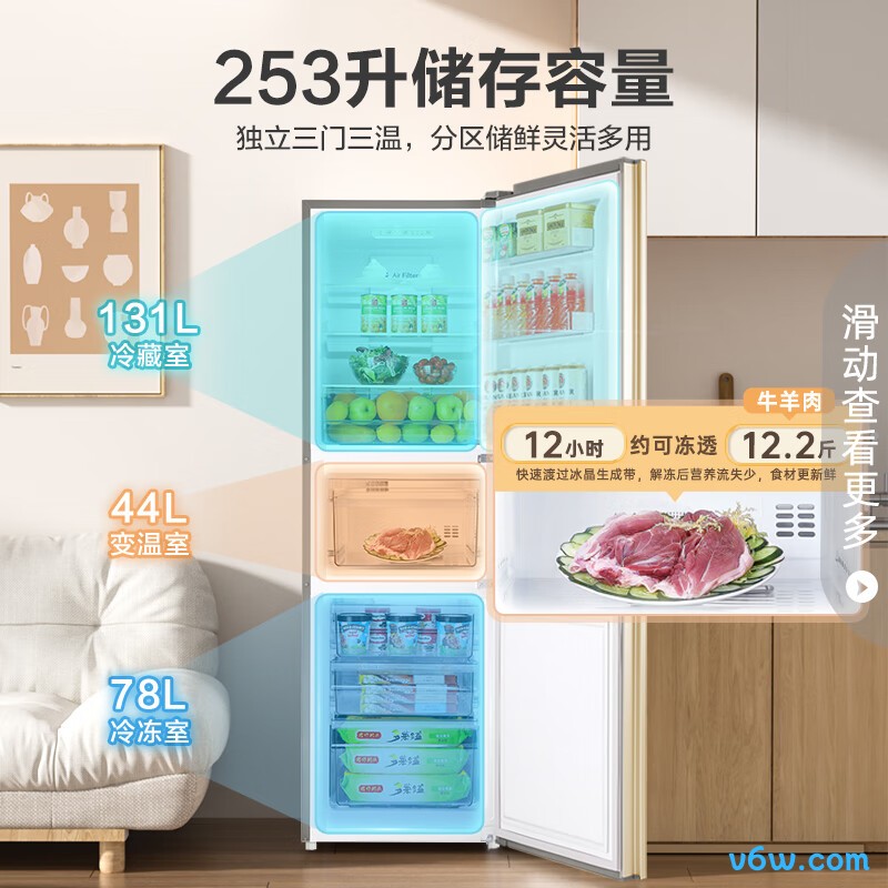 容声BCD-253WD16NPA冰箱图片