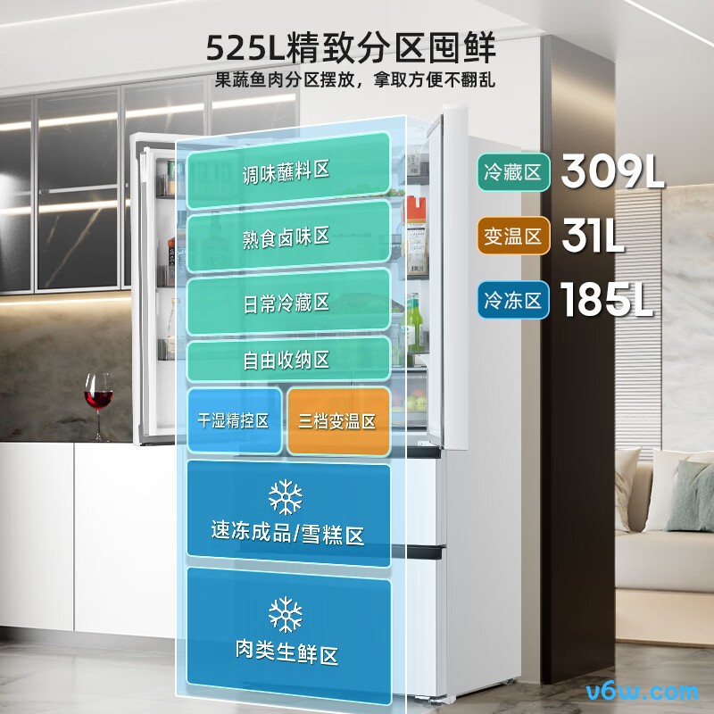 海信BCD-525WNK1PU-CY34冰箱图片