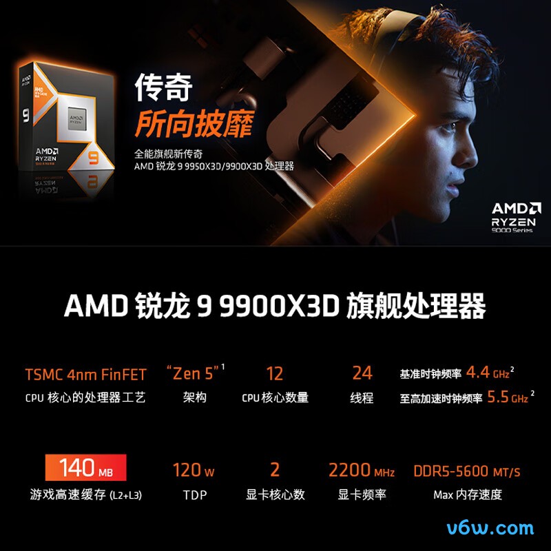 AMD 锐龙 9 9900X3DCPU图片