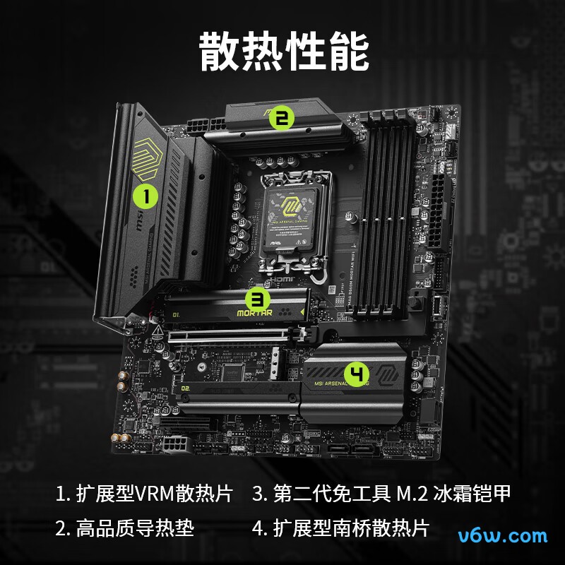 微星MAG B860M MORTAR WIFI主板图片