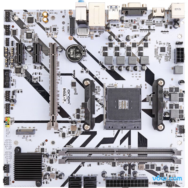 昂达B450L+W主板图片
