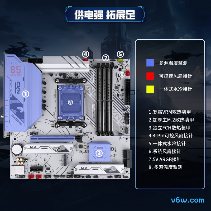 七彩虹CVN B850M GAMING FROZEN V14主板图片