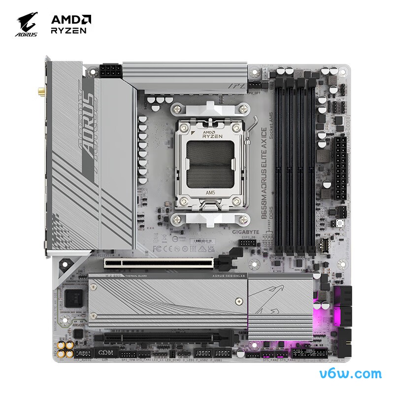 技嘉B650M AORUS ELITE AX ICE主板图片
