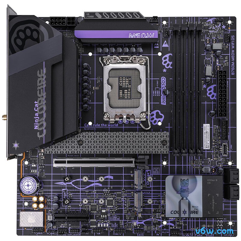 七彩虹COLORFIRE B760M-MEOW WIFI D5暗影紫主板图片