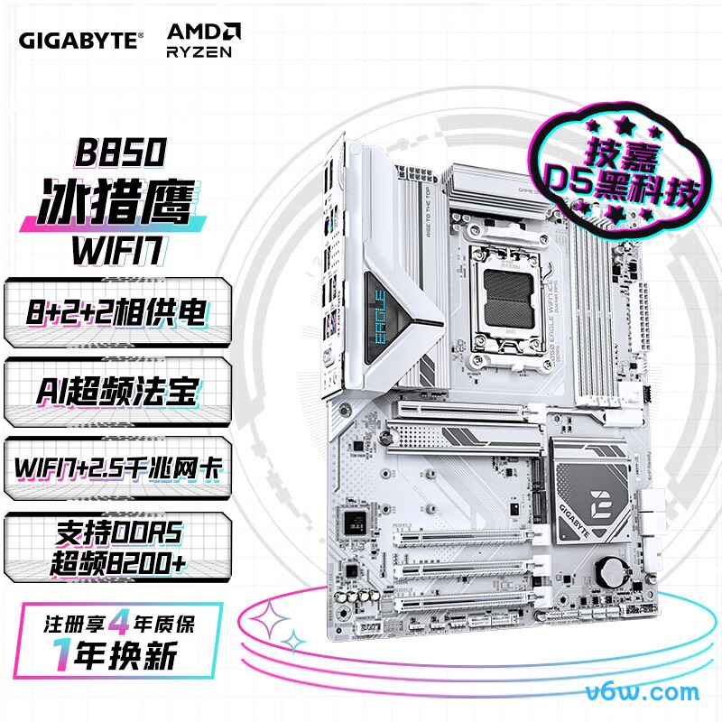 技嘉B850 EAGLE WF7 ICE主板图片