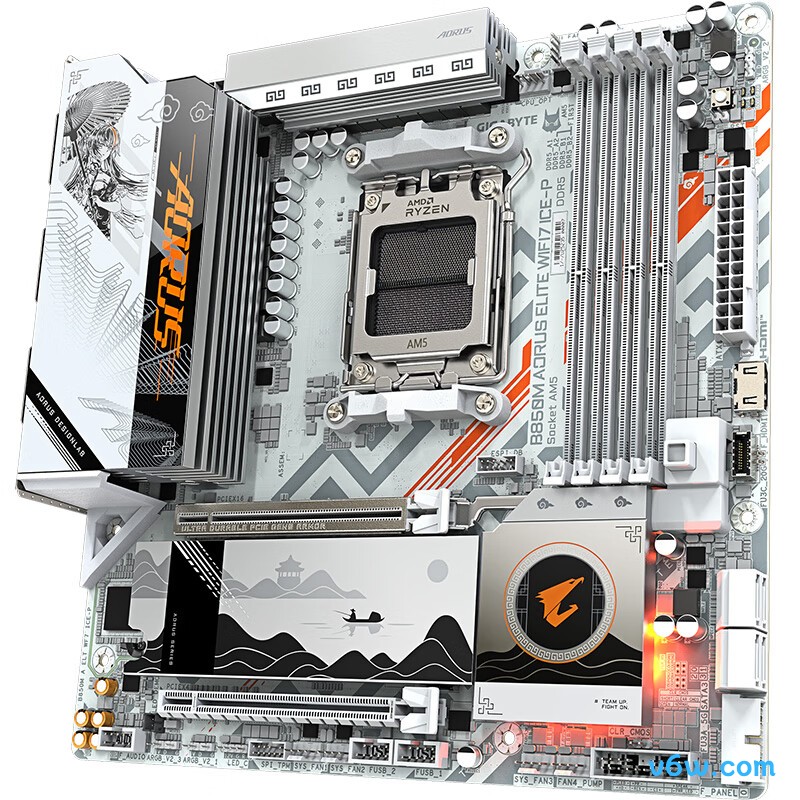 技嘉B850M AORUS ELITE WIFI7 ICE-P主板图片