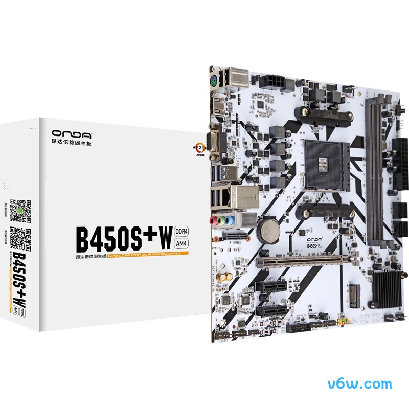 昂达B450S+W主板图片