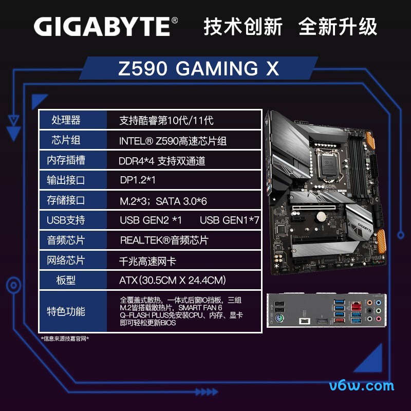 技嘉Z590 GAMING X主板图片