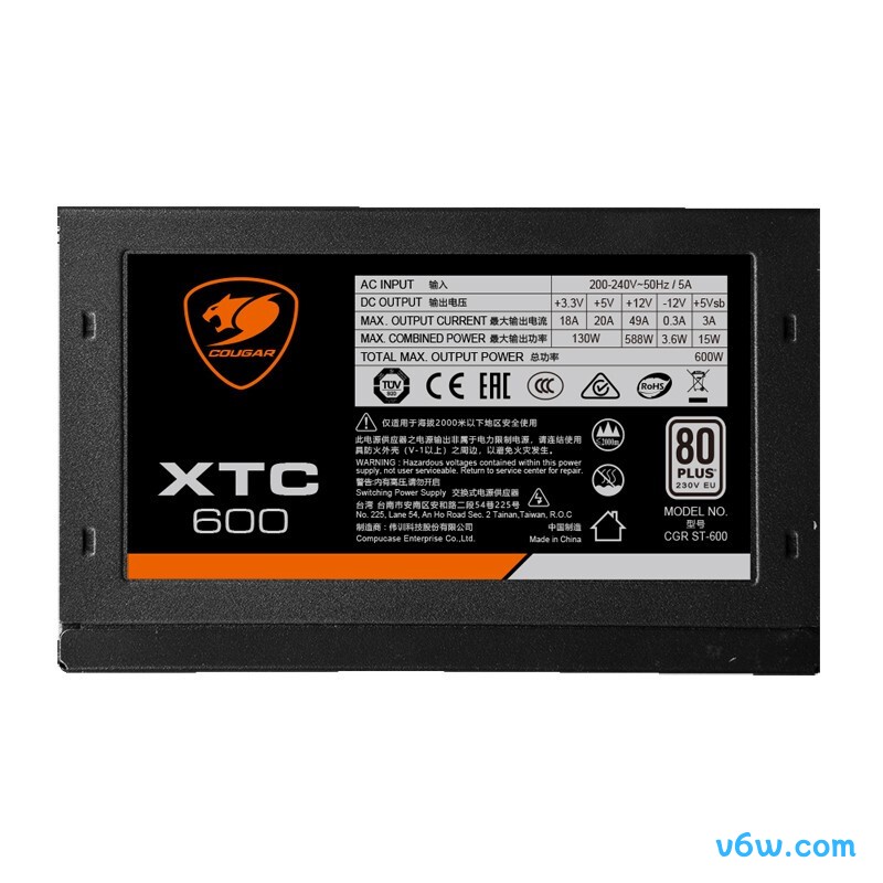 骨伽 XTC600W电源图片