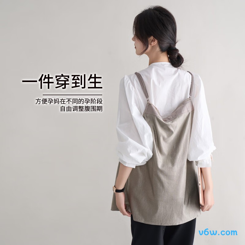 十月妈咪银纤维中灰2XL防辐射吊带图片