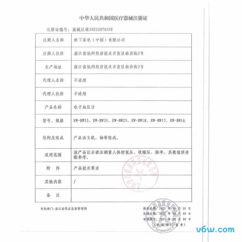 松下EW-BW17血压计图片