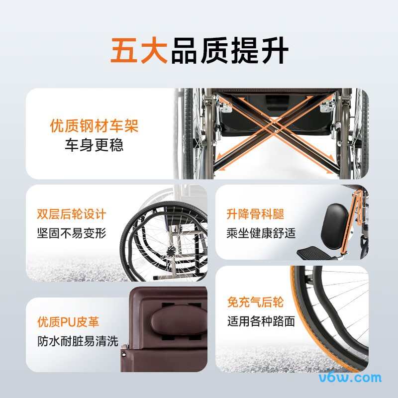 鱼跃H059B手动轮椅图片