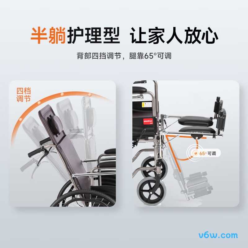 鱼跃H059B手动轮椅图片