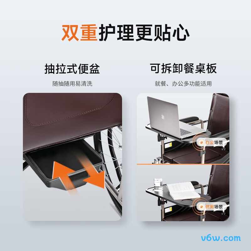 鱼跃H059B手动轮椅图片