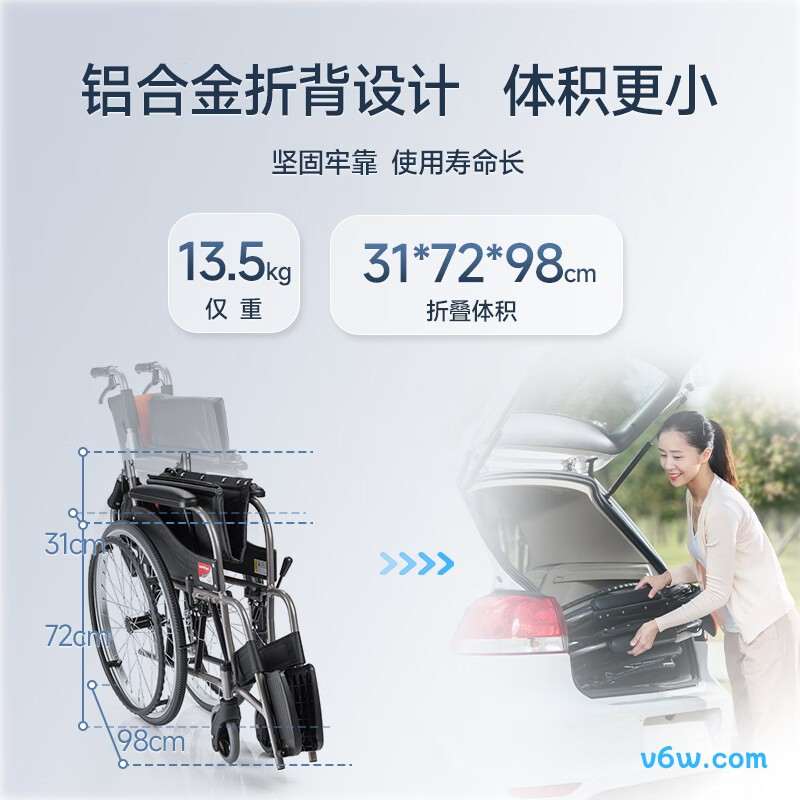 鱼跃H062C手动轮椅图片