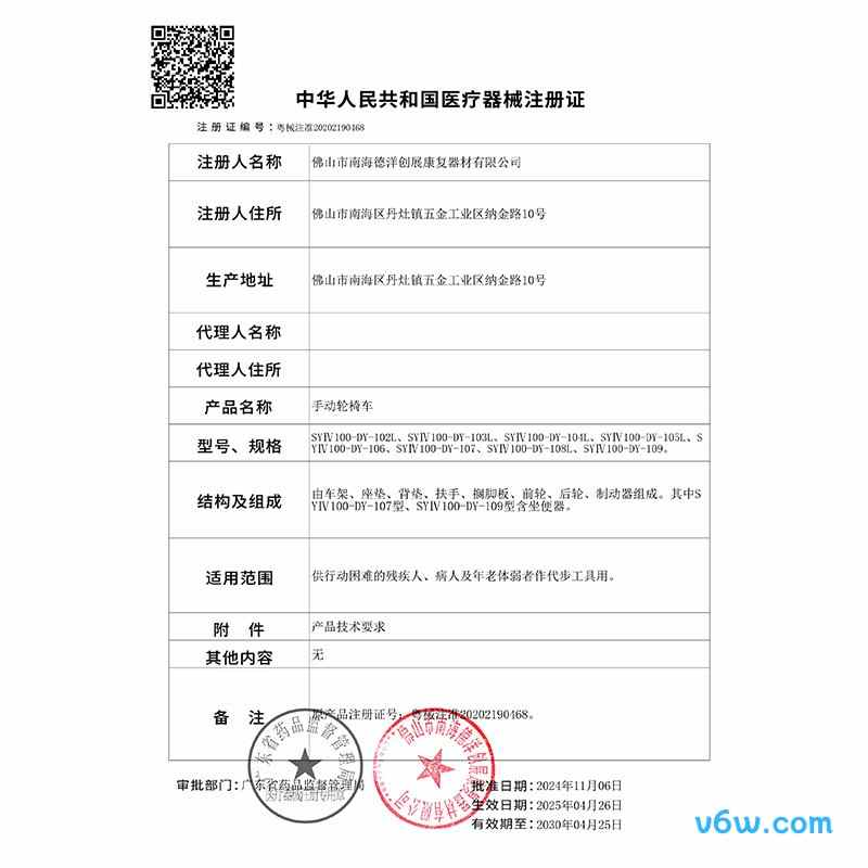 振邦SYIV100-DY-102L手动轮椅图片