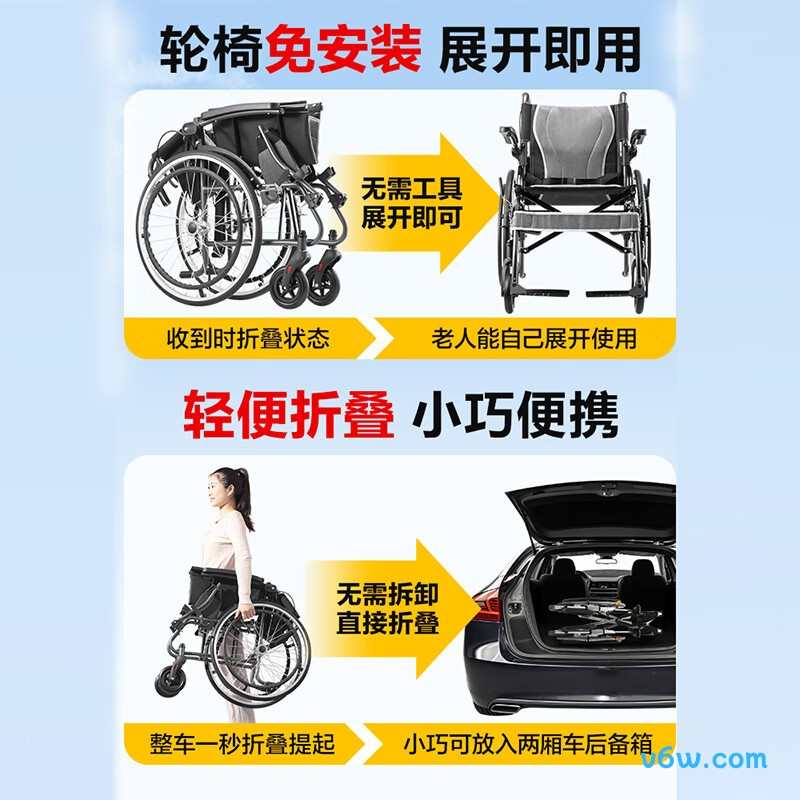 可孚SYIV100-HY9530手动轮椅图片