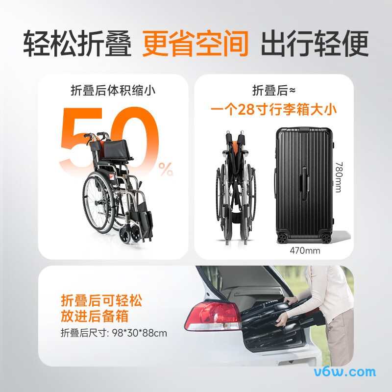 鱼跃H062手动轮椅图片