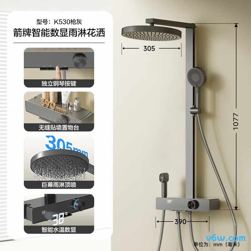 箭牌AE34216MZGGW-P花洒