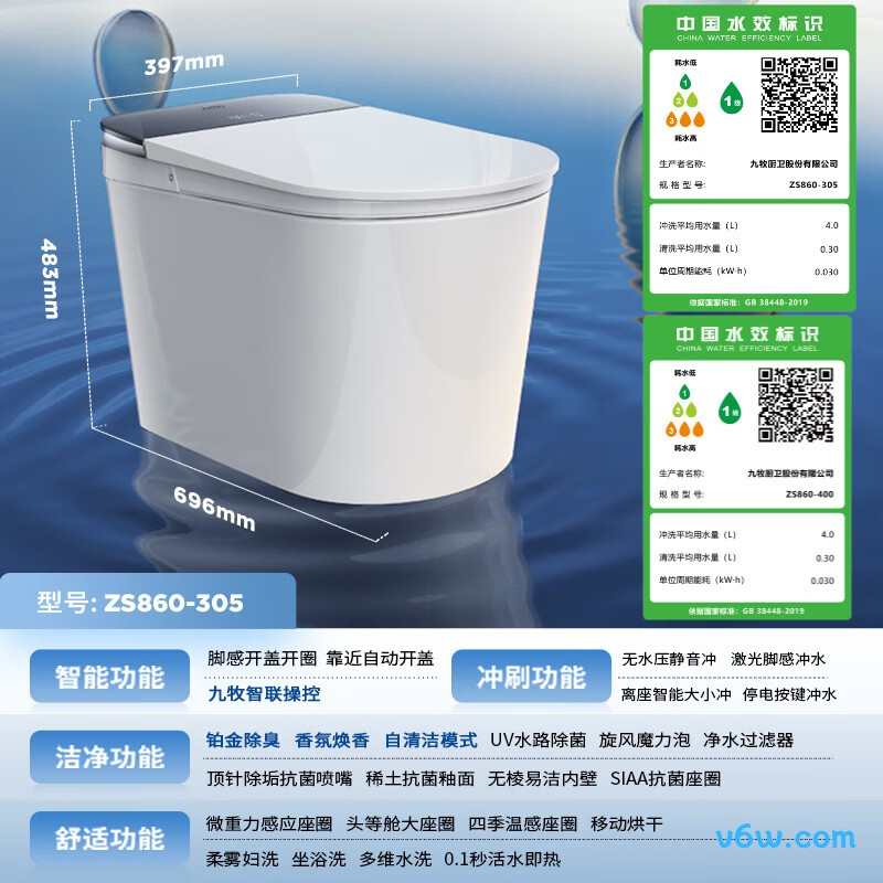 ZS860-305智能马桶图片