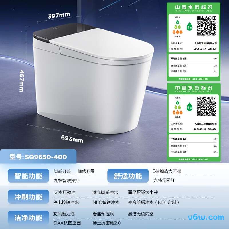SQ9650-SA-CJM400智能马桶图片