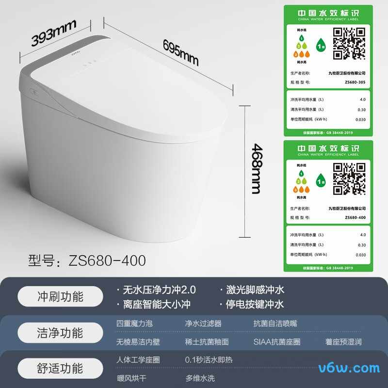 ZS680-400智能马桶图片