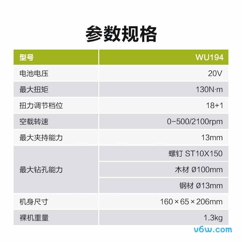 威克士WU194.9(裸机)电钻图片