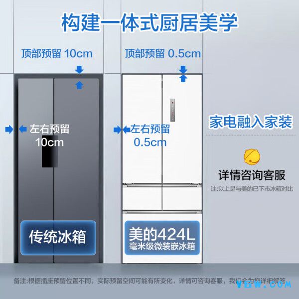 美的BCD-424WFPZM(E)冰箱图片