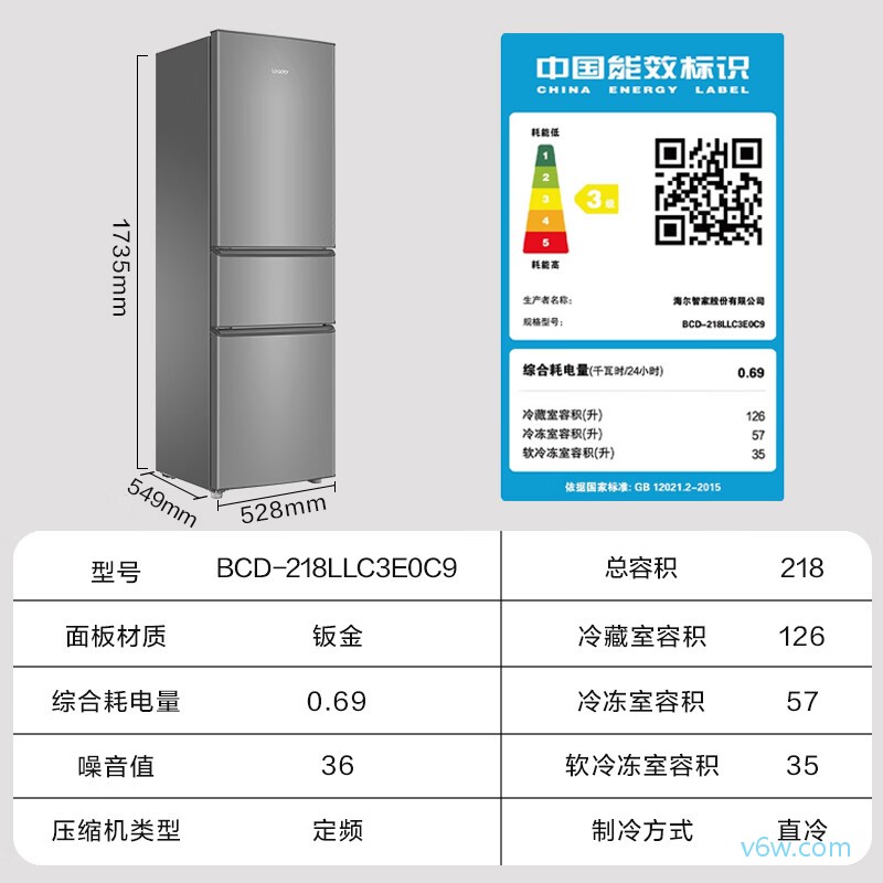 统帅BCD-218LLC3E0C9