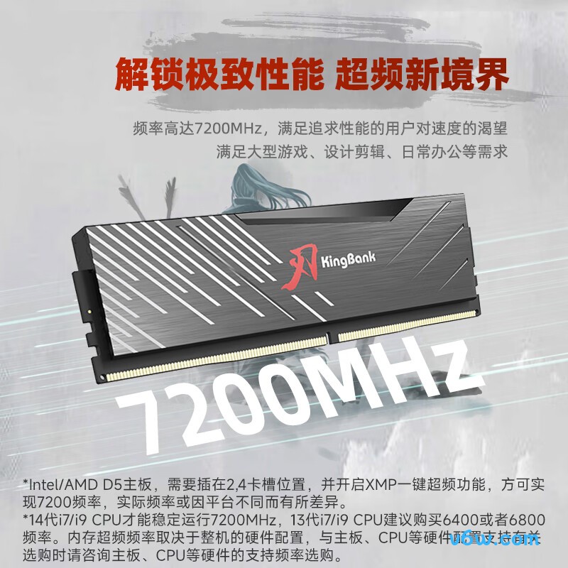 金百达32GB(16GBX2) DDR5 7200