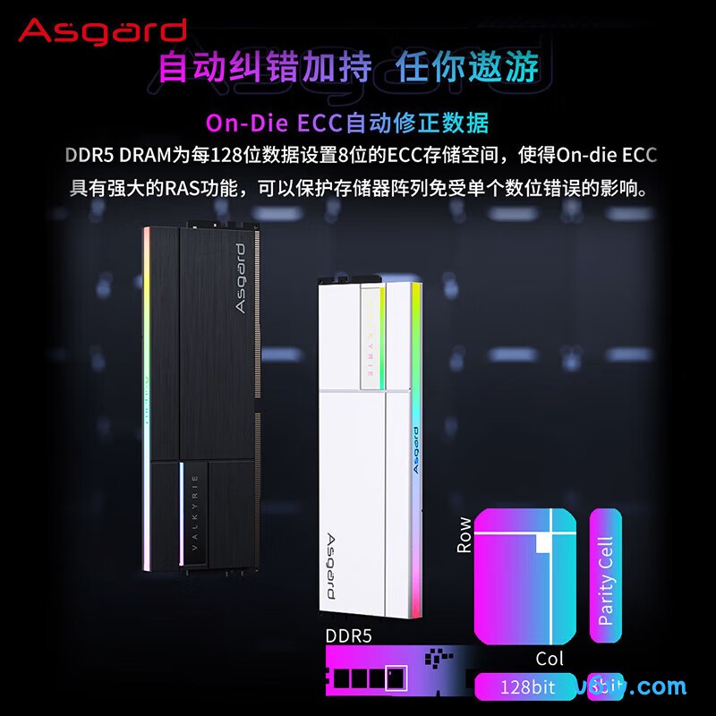阿斯加特64GB(32GBx2) DDR5 6000