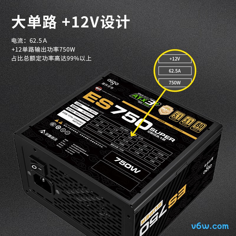 爱国者 电竞ES SUPER 750W 金牌全模组电脑电源图片