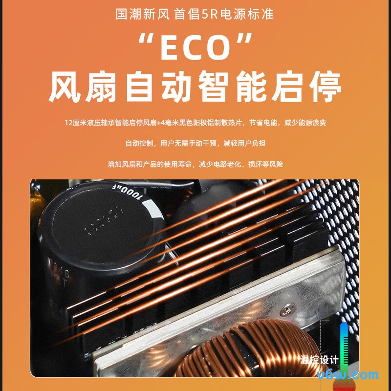 爱国者 ES SUPER 1250W 金牌全模组电脑电源图片