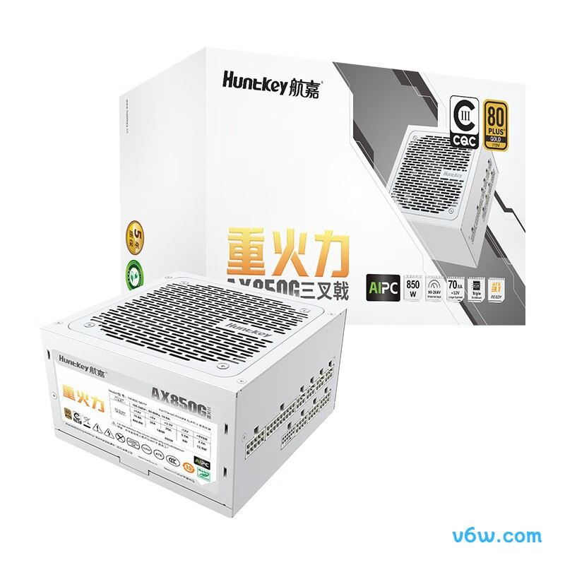 航嘉 重火力AX850G三叉戟金牌850W电脑电源图片