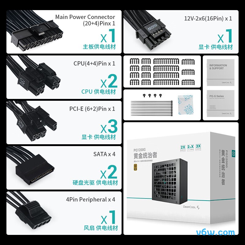 九州风神 1200W 金牌电脑电源图片