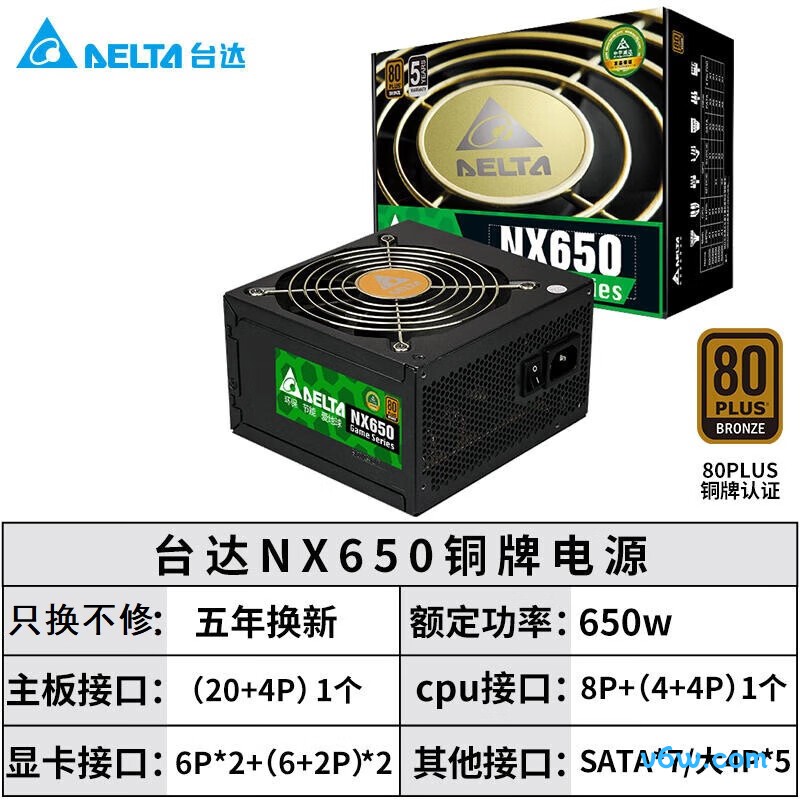 台达 650W NX650电脑电源图片