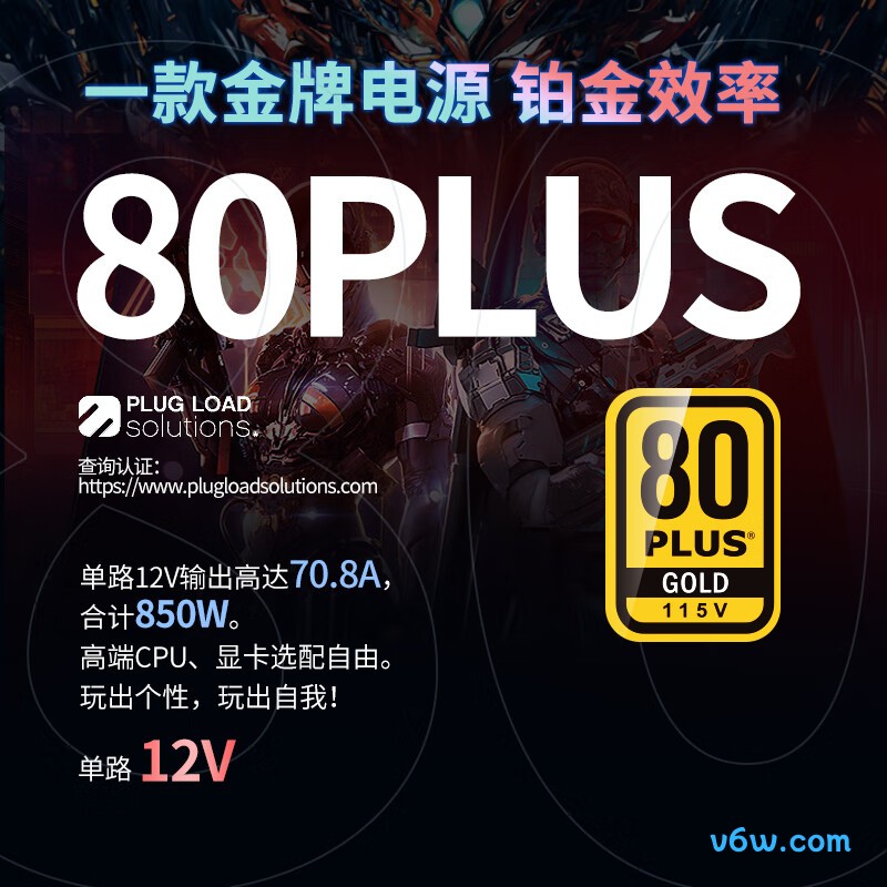 长城 850W N8金牌全模组电脑电源图片