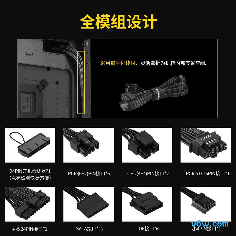 鑫谷 GM1250W 金牌全模组电脑电源图片