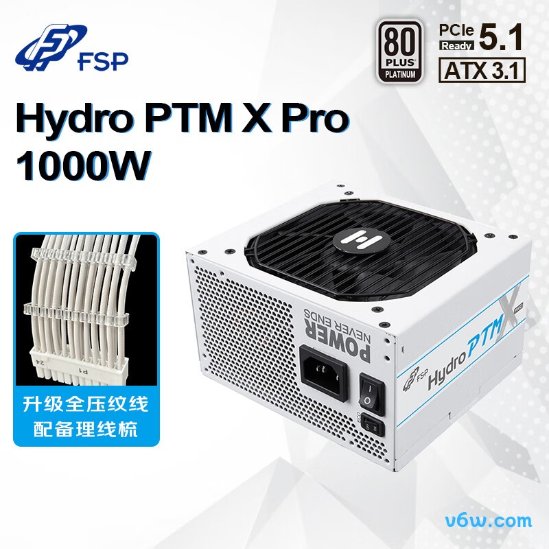 全汉 Hydro PTMXPro1000W 金牌雪装版全模组电脑电源