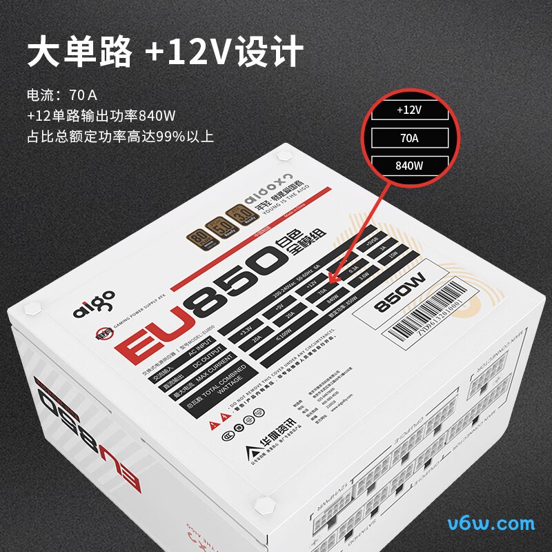 爱国者 电竞EU850W 铜牌全模组